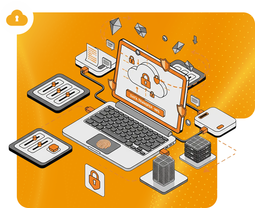 Notebook conectado a varias coisas.